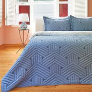 Linens Vita Mavi Çift Kişilik Yatak Örtüsü Seti
