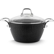 Lines Maya İndüksiyon Metal Kulp Siyah 22 cm Taban Granit Desenli Derin Tencere