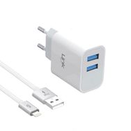 Link Tech C205 10W Dual USB PORT İphone Charger With Lightning Fabric Cable