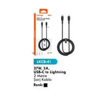 Linkage LKCB-41E 27W 3A USB-C to Lightning 2 mt Şarj Kablosu