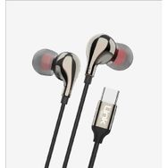 Linktech E84 Type-C HD Ses Siyah Metal Kulak İçi Kablolu Kulaklık