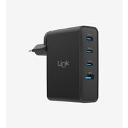 Linktech G861 Premium 100W Süper SI 4'lü Çıkış Şarj Adaptörü ve Şarj Aleti