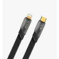 Linktech K475 Mecha Stil 120 cm 65W + 20W USB-C Type-C Lightning PD Gri Hızlı Şarj Kablosu