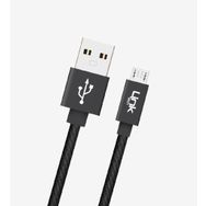Linktech K542 Safe Fast 30 cm Örgülü Metal Başlı Siyah Micro USB Powerbank Şarj Kablosu