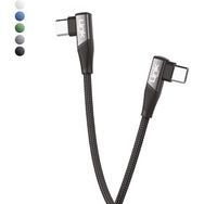 Linktech K595 Safe Mavi 60W 1.5 mt Type-C-Type-C 90 Derece Data Şarj Kablosu
