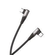 Linktech K595 Safe Siyah 60W 1.5 mt Type-C-Type-C 90 Derece Data Şarj Kablosu
