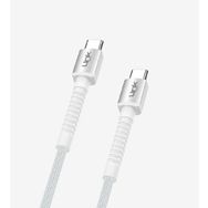 Linktech K597 Safe PD 3A Beyaz Örgülü Metal Başlı 3000 mm USB-C Şarj Kablosu