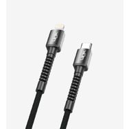 Linktech K599 Safe Fast 1 mt 3 A Örgülü PD Type-C Mavi Lightning Şarj Kablosu