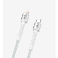 Linktech K599 Safe PD 3 A Örgülü Metal Başlı 1 m Type-C Lightning Şarj Kablosu