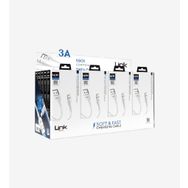 Linktech K601 Safe Fast 1 mt 3 A 100'lü Paket Lightning USB Şarj Kablosu
