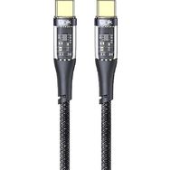 Linktech K670 130 cm 60 W Type-C Şeffaf Şarj Kablosu