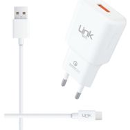 Linktech T443 1.2 mt 12W 2.4A QC 3.0 Hızlı Şarj Aleti Type-C Kablo Set