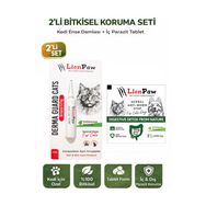 LİON PAW 2'li Set Kedi İç Dış Anti Parazit Bitkisel 1 Ense Damla Ve 1 Tablet Seti
