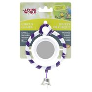 Living World Zilli Aynalı Mor Halka Kuş Oyuncağı