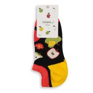 Livoni Cotton Sneaker Socks With Colorful and Fun Designs Apples Low Socks Unisex Çorap