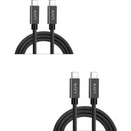 LivX Force İkili Paket 100W Usb-C to Usb-C 3.1 Gen2 10 Gbps 4K 60Hz 50 cm Hızlı Şarj Data ve Görüntü Kablosu