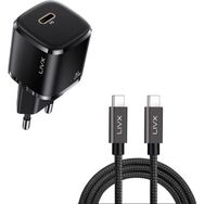 LivX Rapid 20W USB-C Mini PD Hızlı Şarj Cihazı Güç Adaptörü ve 2 mt Hızlı Şarj ve Data Kablosu