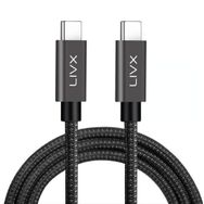 LivX Solid 100W 5A Type C to Type C PD 2.0 5 Gbps 50 cm Halat Örgülü Space Gray Hızlı Şarj ve Data Kablosu
