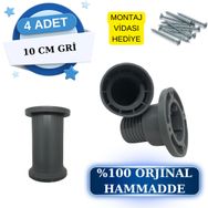 Liz Plastik 10 cm Gri 4 Adet 400 kg Dayanıklı Mobilya Ayağı