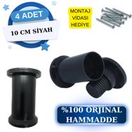 Liz Plastik 10 cm Siyah 4 Adet Mobilya Ayağı
