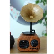 Loggia B5 Nostaljik Mini Retro Dizayn Gramafon USB Aux Bluetooth Radyo Kahverengi Radyo