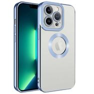Lopard Açık Mavi iPhone 12 Pro Uyumlu Kamera Korumalı Logo Açık Silikon Kılıf