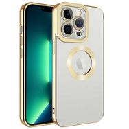 Lopard Altın Sarısı iPhone 12 Pro Uyumlu Kamera Korumalı Logo Açık Silikon Kılıf
