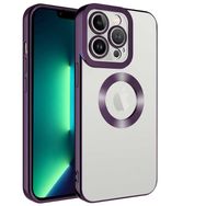 Lopard Derin Mor iPhone 12 Pro Uyumlu Kamera Korumalı Logo Açık Silikon Kılıf