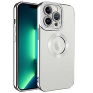 Lopard Gümüş iPhone 12 Pro Uyumlu Kamera Korumalı Logo Açık Silikon Kılıf
