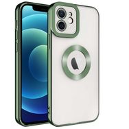 Lopard Yeşil iPhone 12 Uyumlu Kamera Korumalı Logo Açık Silikon Kılıf