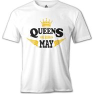 Lord T-Shirt Burç - Queens Born in May Beyaz Erkek T-shirt