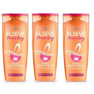 Loreal Paris Elseve Dream Long 3x360 ml Onarıcı Bakım Şampuanı + Siyah Masaj Şampuan Fırçası