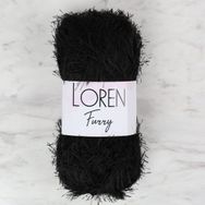 Loren 34066 RF1001 Furry Siyah El Örgü İpi