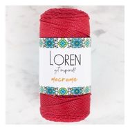 Loren 34345 RM0105 Macrame Koyu Kırmızı El Örgü İpi