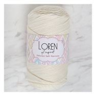 Loren LM003 34427 Polyester Soft Macrame Krem El Örgü İpi