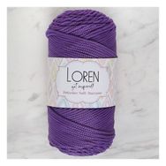 Loren Polyester Soft Macrame 34434 LM025 Koyu Mor El Örgü İpi