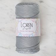 Loren Polyester Soft Macrame 34441 LM036 Açık Gri El Örgü İpi