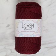 Loren Polyester Soft Macrame 34444 LM039 Bordo El Örgü İpi