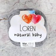 Loren R0042 Natural Baby Gri El Örgü İpi