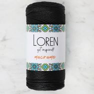 Loren RM001 34323 Macrame Siyah El Örgü İpi