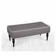 Lorence Home Lungo Gri Deri Bench Puf