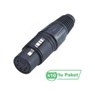 Losen LA1011-5 XLR 5-Pin Dişi Siyah 10'lu Konnektör