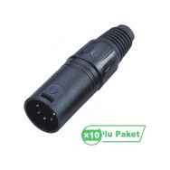 Losen LA1012-5 XLR 5-Pin 10'lu Erkek Siyah Konnektör