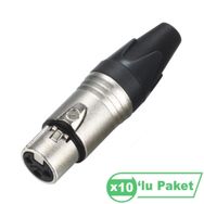 Losen LA1031-1 XLR 3-Pin 10'lu Dişi Konnektör