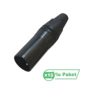 Losen LA1032-2 XLR 3-Pin 10'lu Erkek Siyah Konnektör