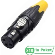Losen LA1128BG XLR 3-Pin Gold Pin Dişi Konnektör