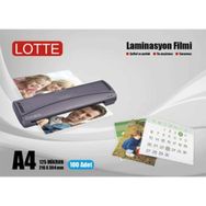 Lotte A4 125 Mikron 100'lü Kutu Laminasyon Filmi