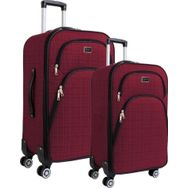 Louisiana Polo 1081 Gedox Bordo 4 Teker Kumaş Büyük ve Kabin Boy Valiz Seti