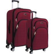 Louisiana Polo 1081 Gedox Bordo 4 Teker Kumaş Büyük ve Orta Boy Valiz Seti