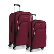 Louisiana Polo 1081 Kumaş Bordo Büyük Boy ve Kabin Boy 2'li Valiz Seti
